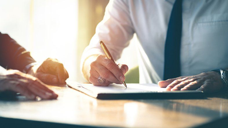 Business contract signing